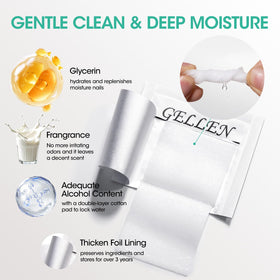 GELLEN pad in use wiping nail plate for improved adhesion