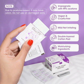 GELLEN pad on nail in use demonstrating secure contact and efficient soak-off action