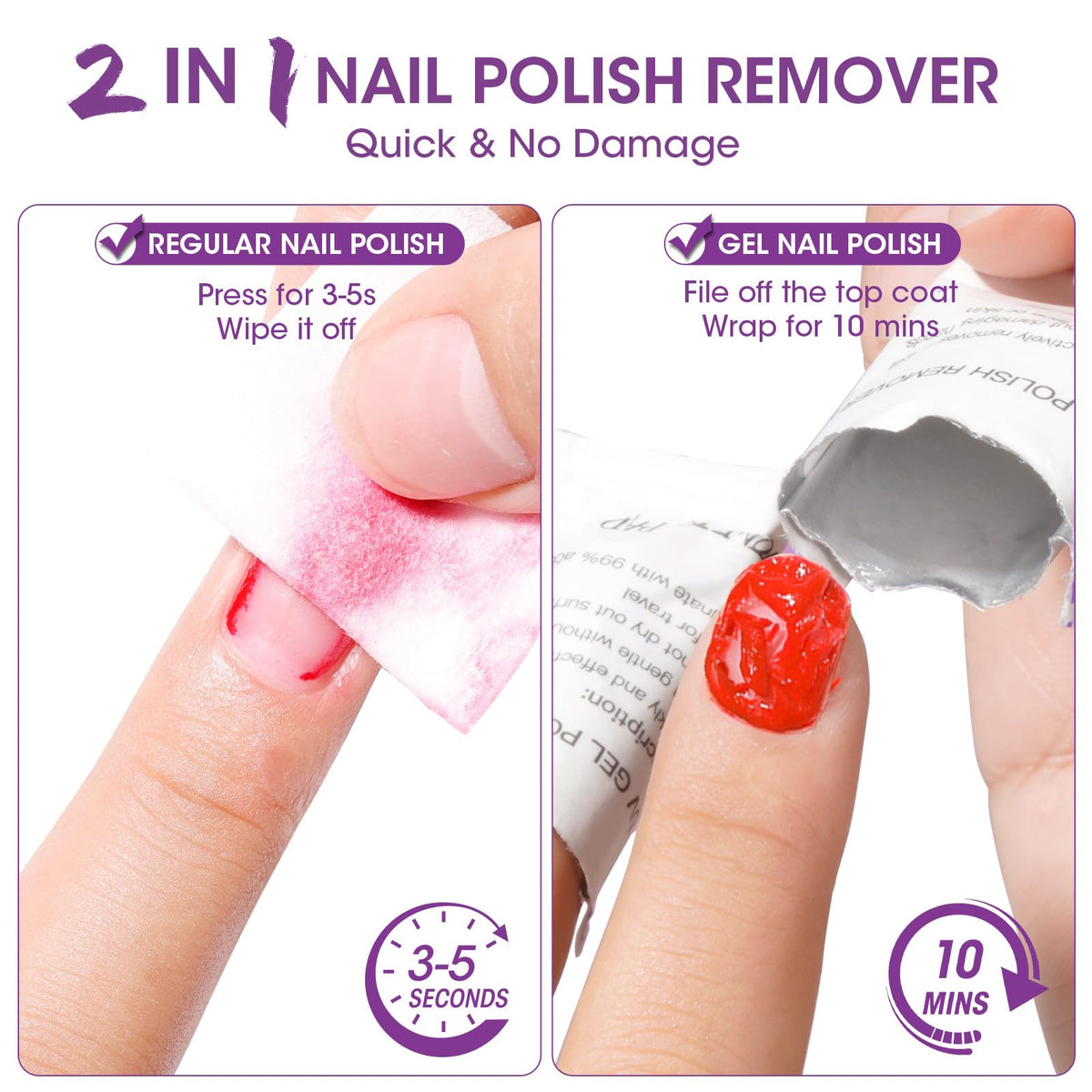 GELLEN pad texture close-up highlighting saturated wipe and even acetone distribution