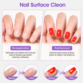 GELLEN wiping cured nail to reveal a high-shine gel top coat finish