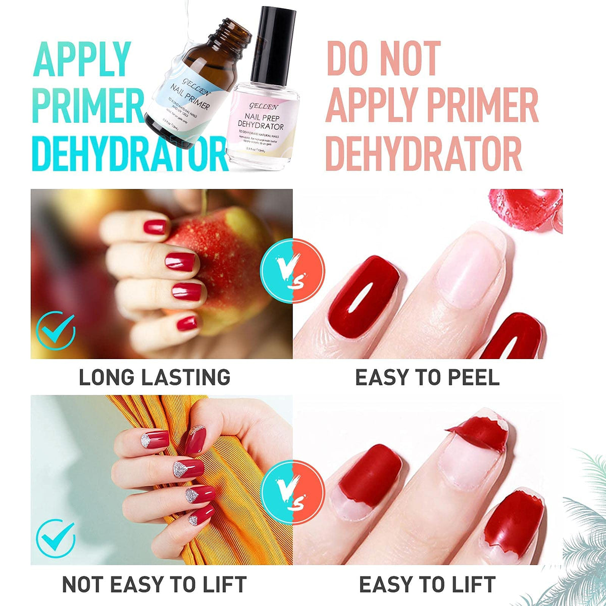 GELLEN prep dehydrator and primer bottles demonstrating better bonding