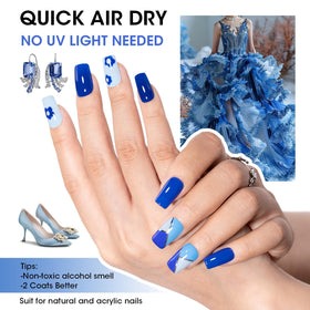 GELLEN press-on nail demo showing polish compatibility and quick finish