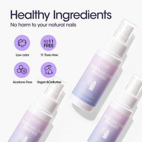 GELLEN before and after residue comparison showing cleaner nails faster