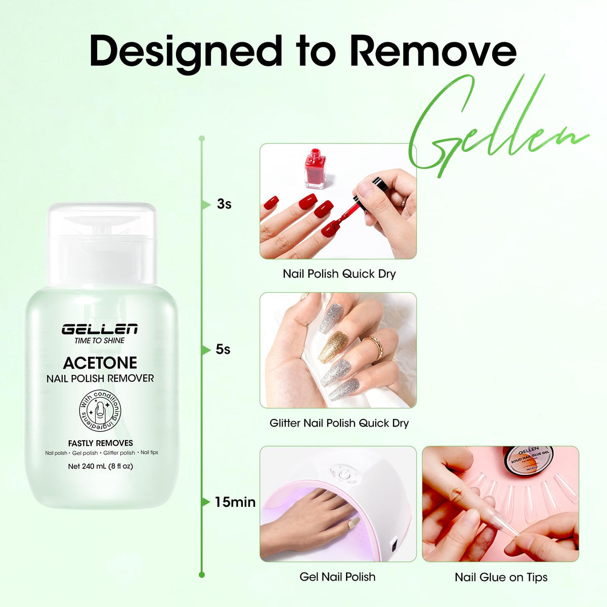 GELLEN cucumber scent bottle styled to show fresh mild fragrance benefit