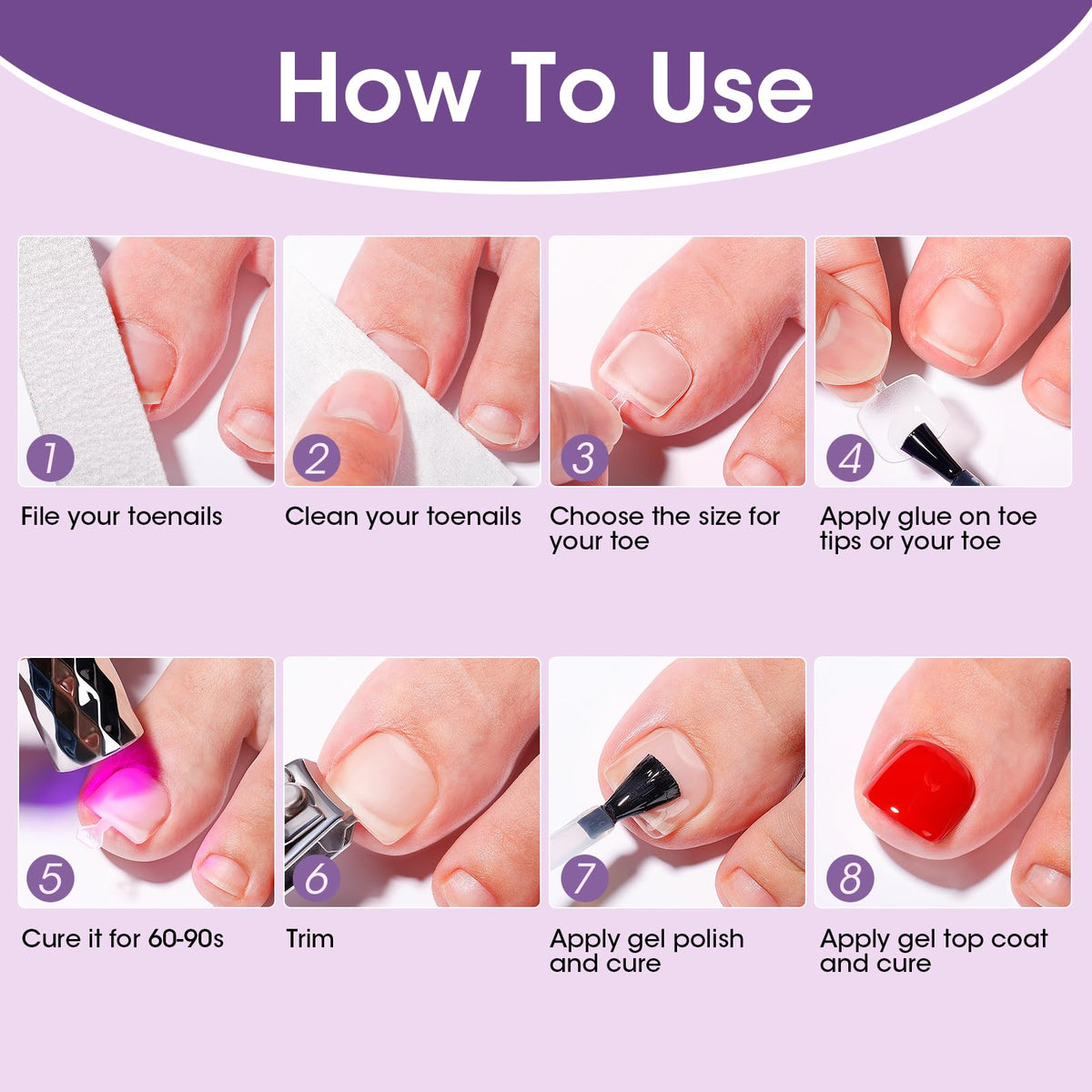 GELLEN clear tips ready for shaping and polish to customize styles