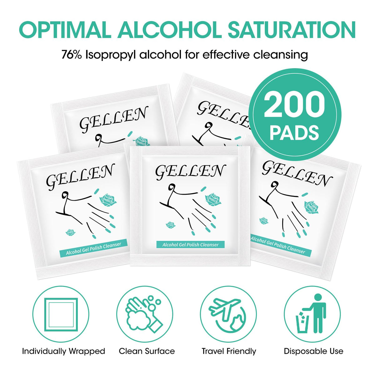 GELLEN single saturated pad displayed to show ready-to-use convenience