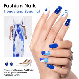 GELLEN swatch strip showing all six blue shades for easy color comparison