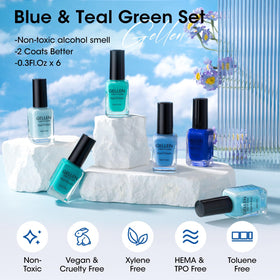 GELLEN swatch strip of six shades demonstrating color range for styling