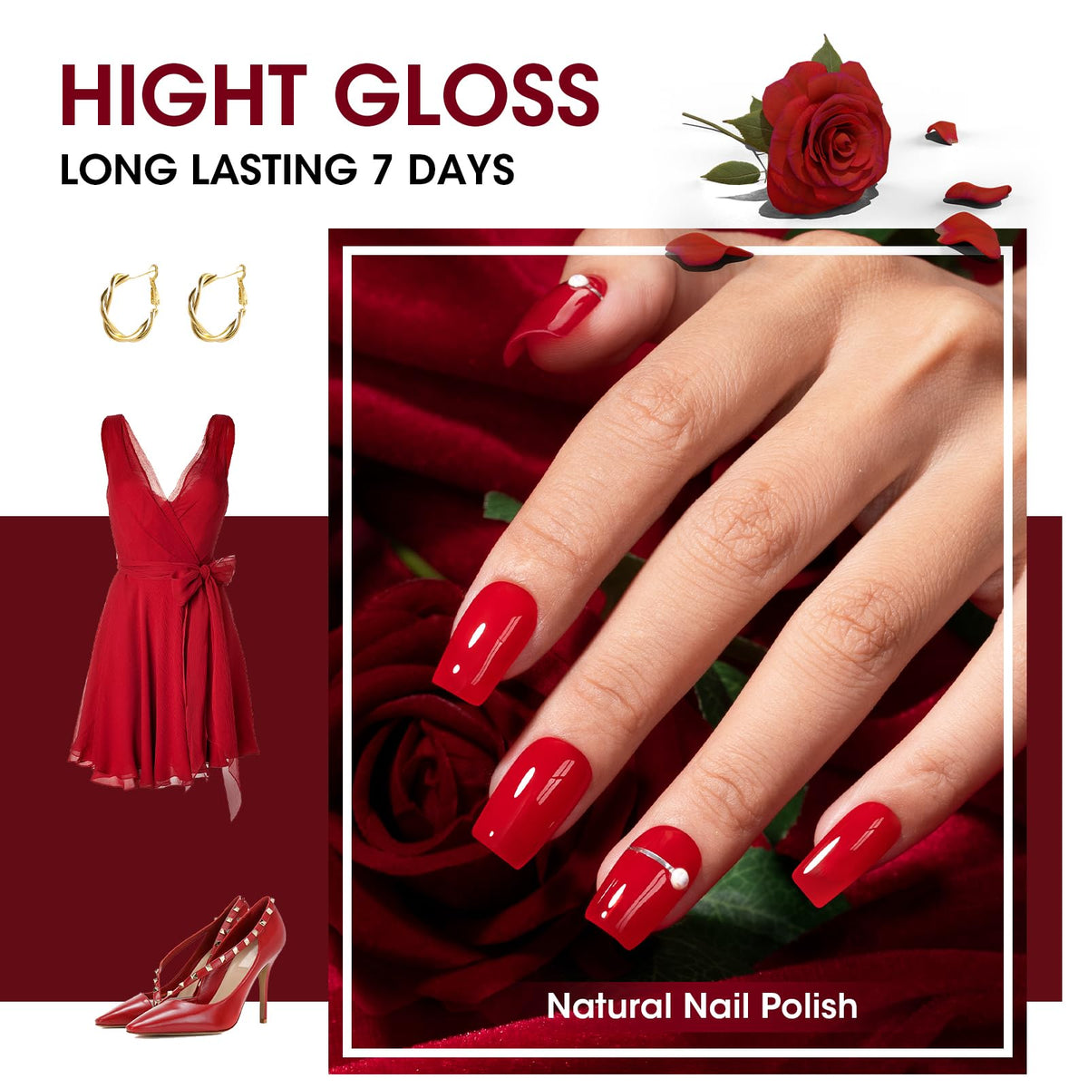 GELLEN color swatches fan demonstrating each deep red shade