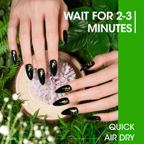 GELLEN pedicure toes styled with forest green for seasonal and travel-ready looks