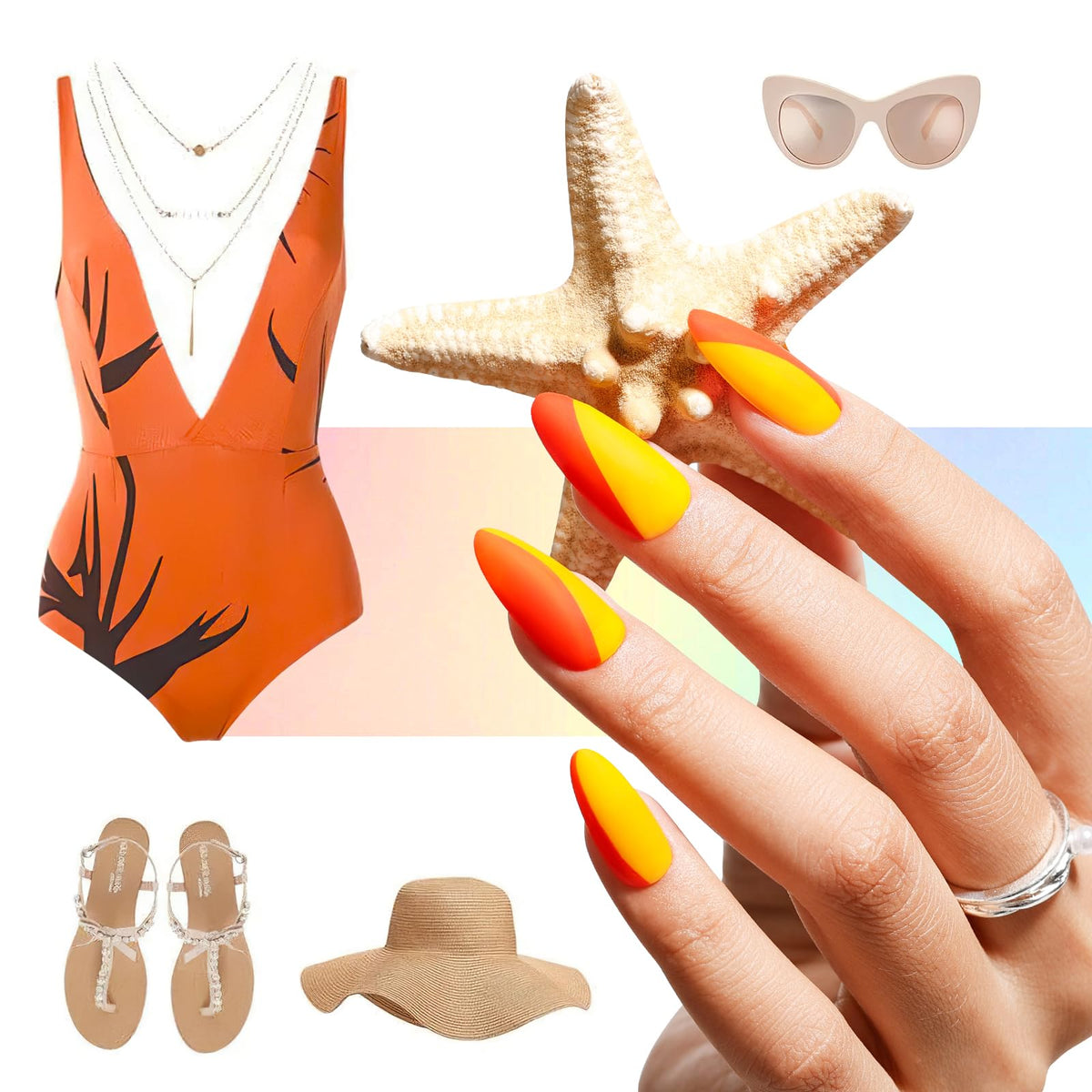 GELLEN toes painted neon at beach for quick-dry convenience benefit: salon-style toes fast
