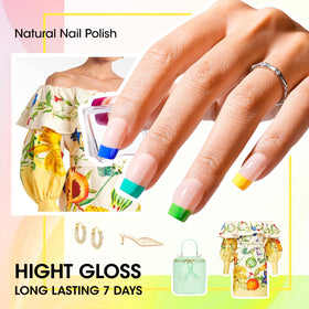 GELLEN painted toenails in summer scene showing long-lasting bright finish