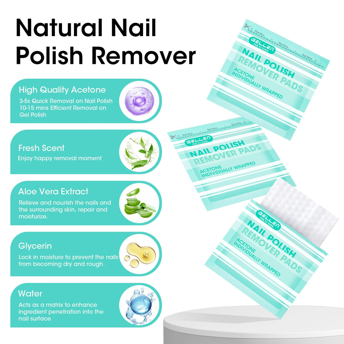 GELLEN included cuticle pusher oil pen and file showing prep and aftercare benefits