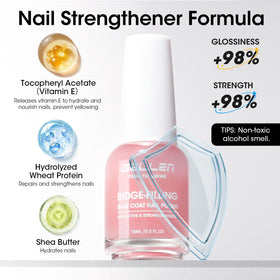 GELLEN top coat glossy stroke demonstrating mirror-like shine and protection