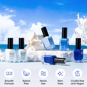 GELLEN topcoat shine comparison illustrating high-gloss protective finish
