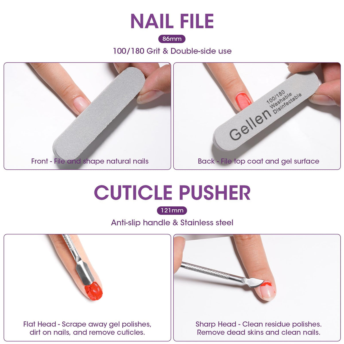 GELLEN travel kit layout with pads, tools, and compact packaging for on-the-go use