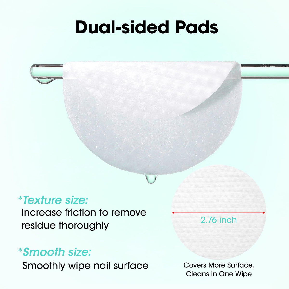 GELLEN wipe being used on cured gel nail to remove tacky layer quickly