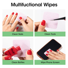 GELLEN wipe saturated with remover demonstrating effective polish lift