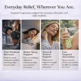 GEM PWR applied to feet illustrating post-activity use and convenient nightly routine
