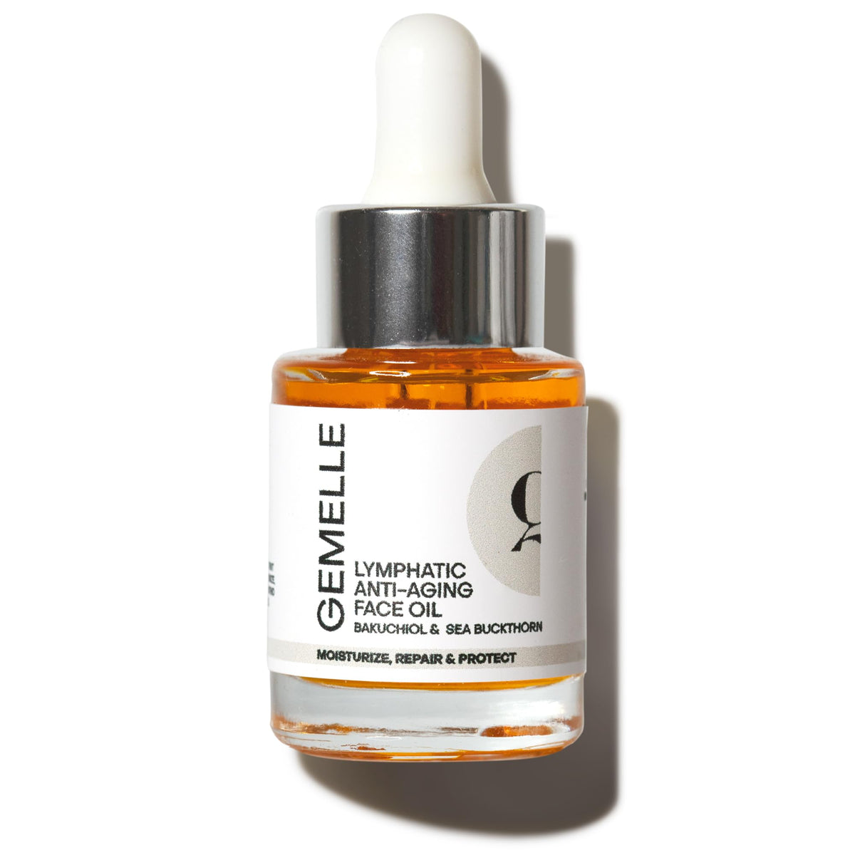 GEMELLE front packaging 15ml showing travel-size bottle and label benefits