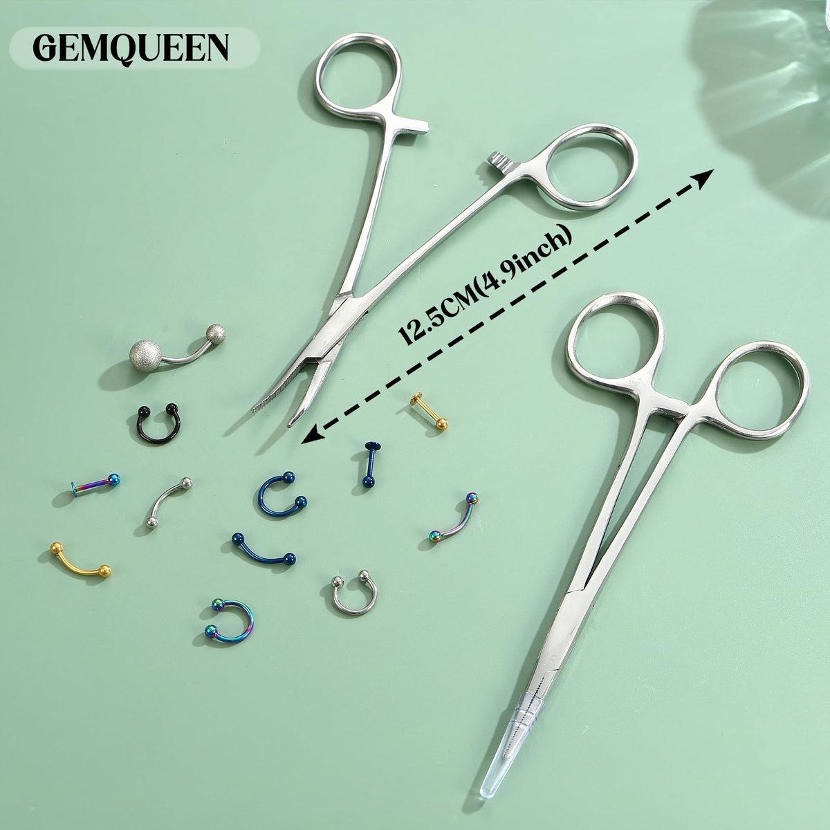 GEMQUEEN tools next to a ruler showing scale and gauge compatibility
