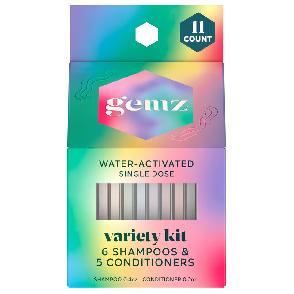 gemz front packaging showing 11-count kit and travel convenience