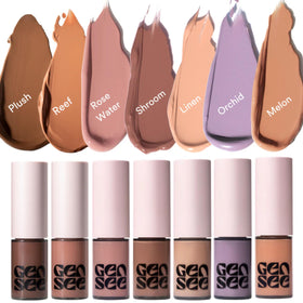 GEN SEE eye look worn in linen showcasing long-lasting matte definition