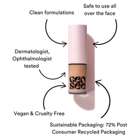 GEN SEE dual-ended blender brush full view with vegan bristles for easy blending