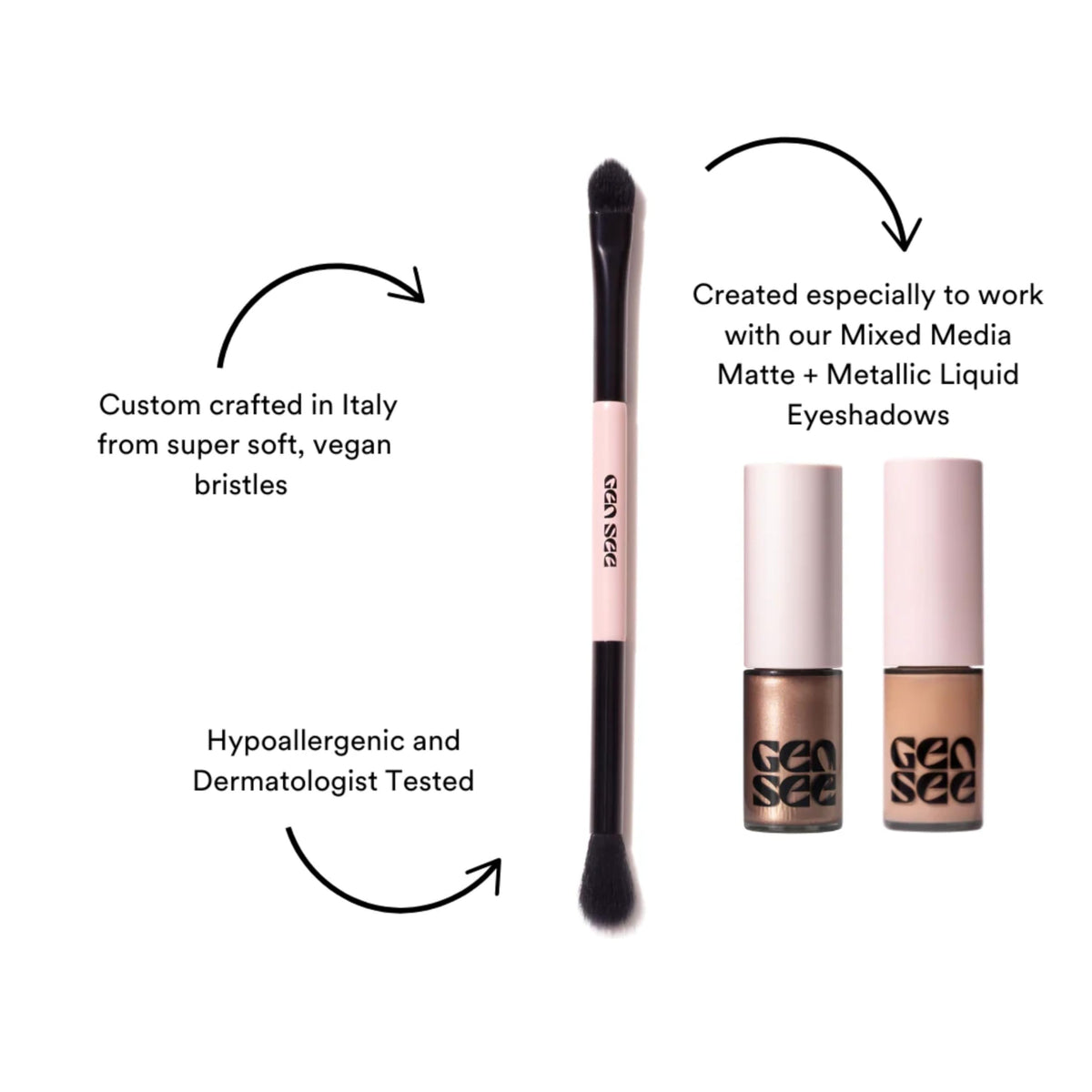 GEN SEE cream-to-powder texture swirled on skin demonstrating smooth blendability