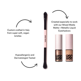 GEN SEE cream-to-powder texture swirled on skin demonstrating smooth blendability