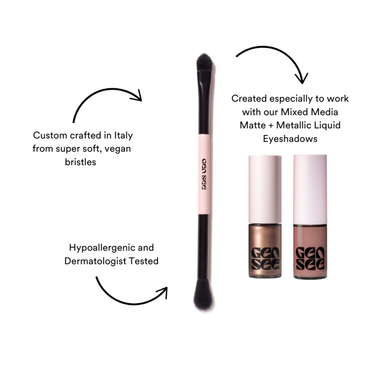 GEN SEE Rose Water on model in daylight brightening eyelids for awake look