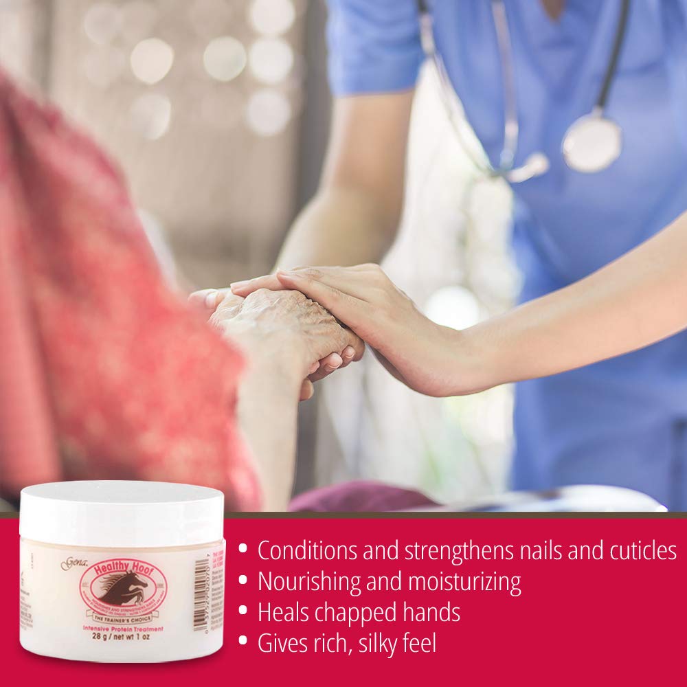Gena cream applied to cuticle demonstrating quick absorption and hydration