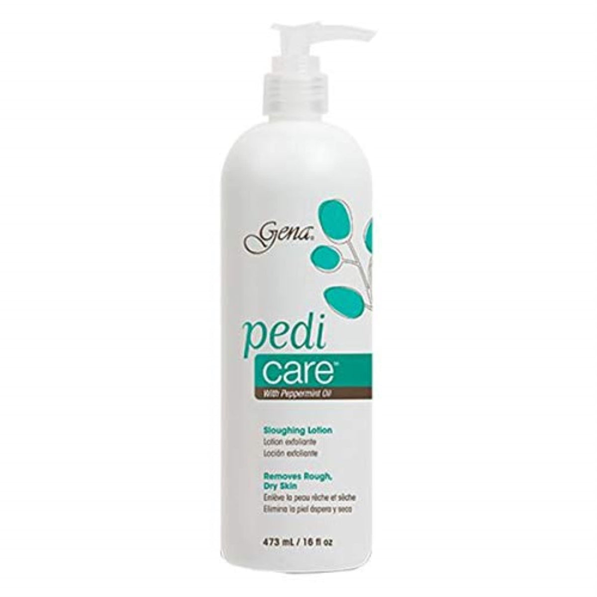 Gena Pedi Care 16 oz front bottle showing label and peppermint benefit