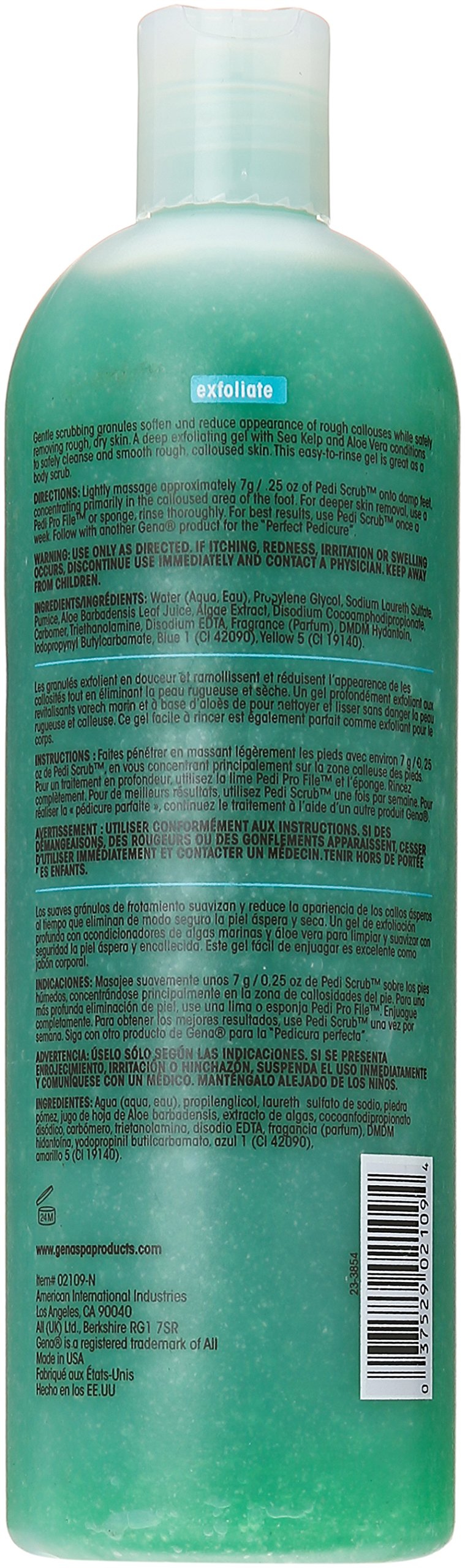 Gena gel texture closeup revealing exfoliant particles and smooth spreadability for gentle softening