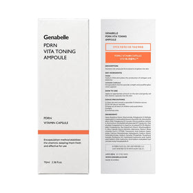 Genabelle ampoule and key botanicals flatlay showcasing ingredient transparency