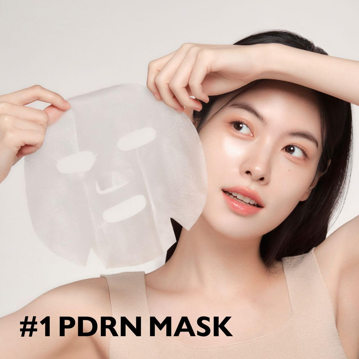 Genabelle mask worn by model demonstrating cooling fit and comfortable wear