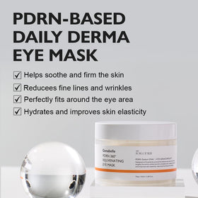 Genabelle open jar displaying stacked hydrogel eye patches for easy use