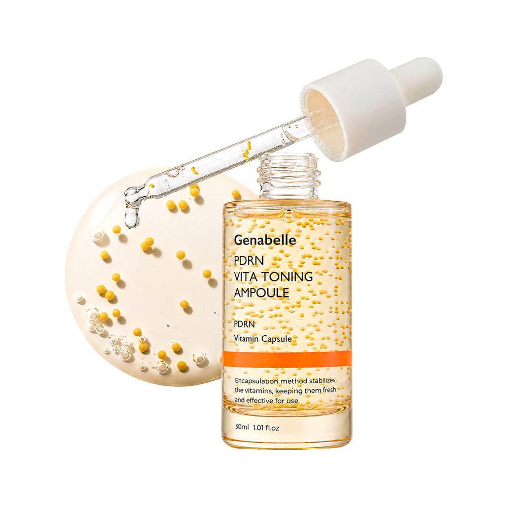 Genabelle ampoule front bottle shows sleek packaging and brightening promise