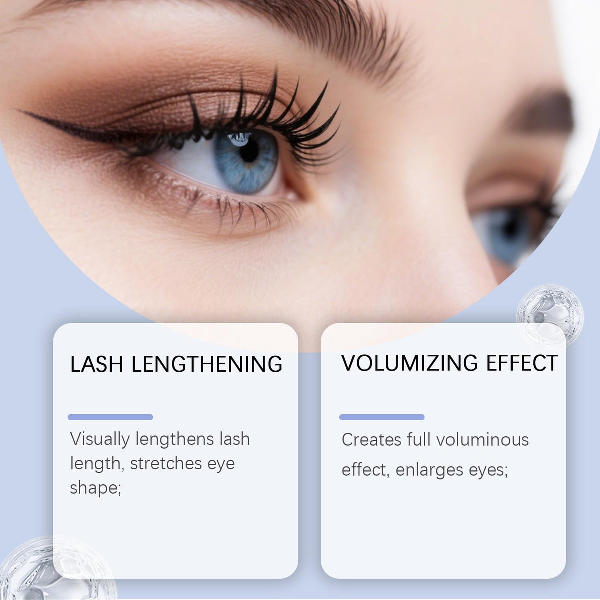 Generic 2026 before and after lash comparison showing length and volume improvement
