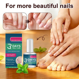 Generic 3 Days Nail Care Oil bottle close-up highlighting brush and keratin formula