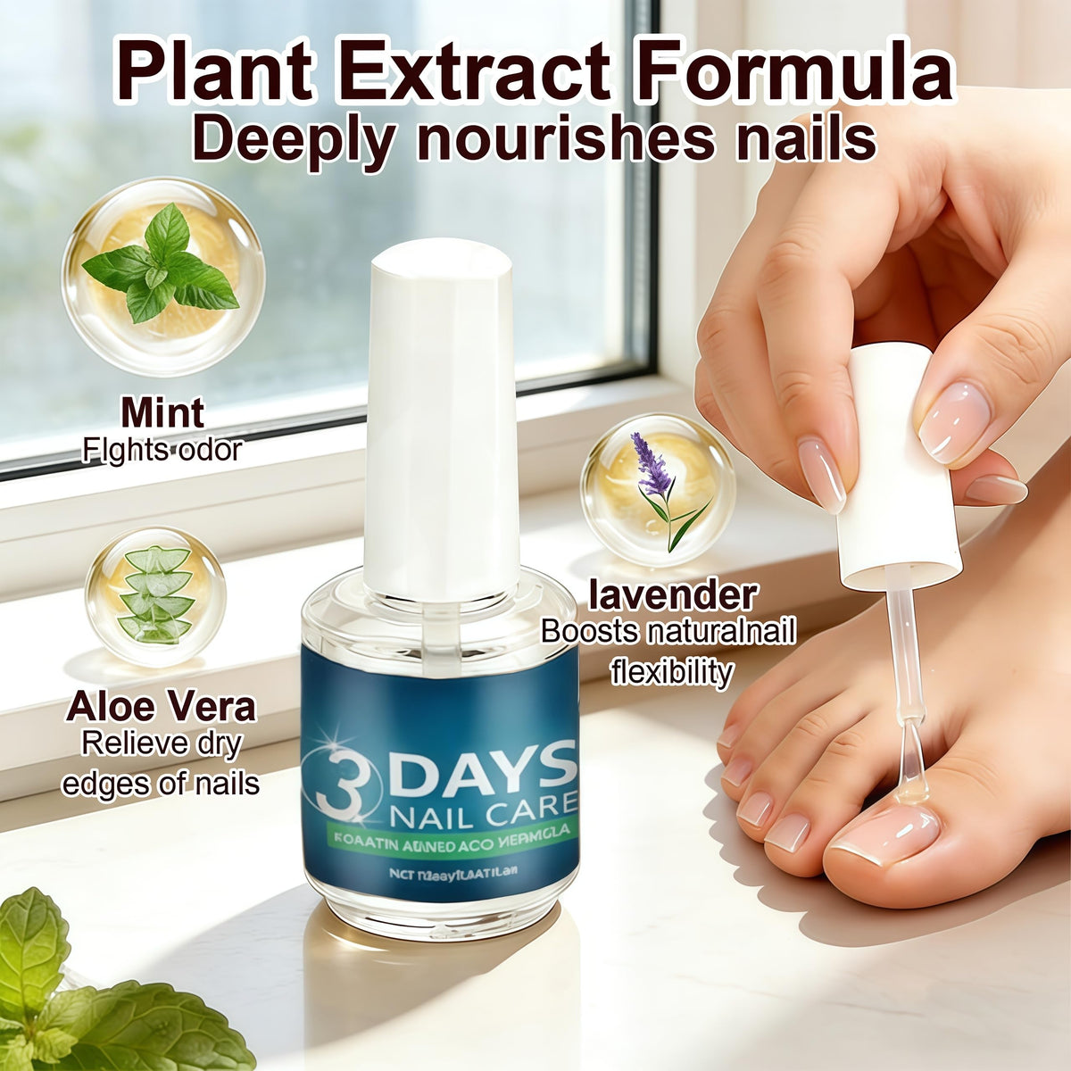 Generic 3 Days Nail Care Oil being massaged into cuticle for improved softness