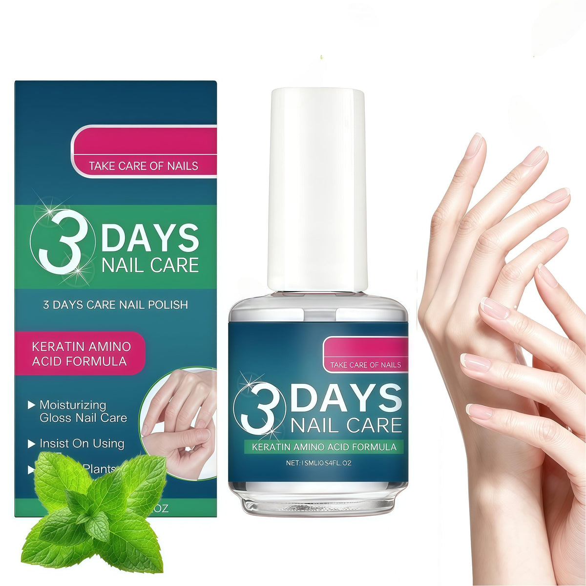 Generic 3 Days Nail Care Oil front packaging showing compact bottle and label benefits