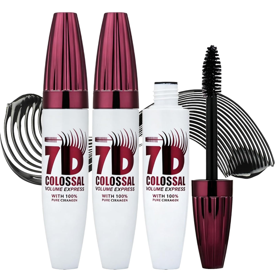 Generic 7D mascara front packaging showing bold volume benefit