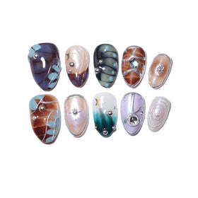 Generic front view of almond press-on nails showing full set and style benefit