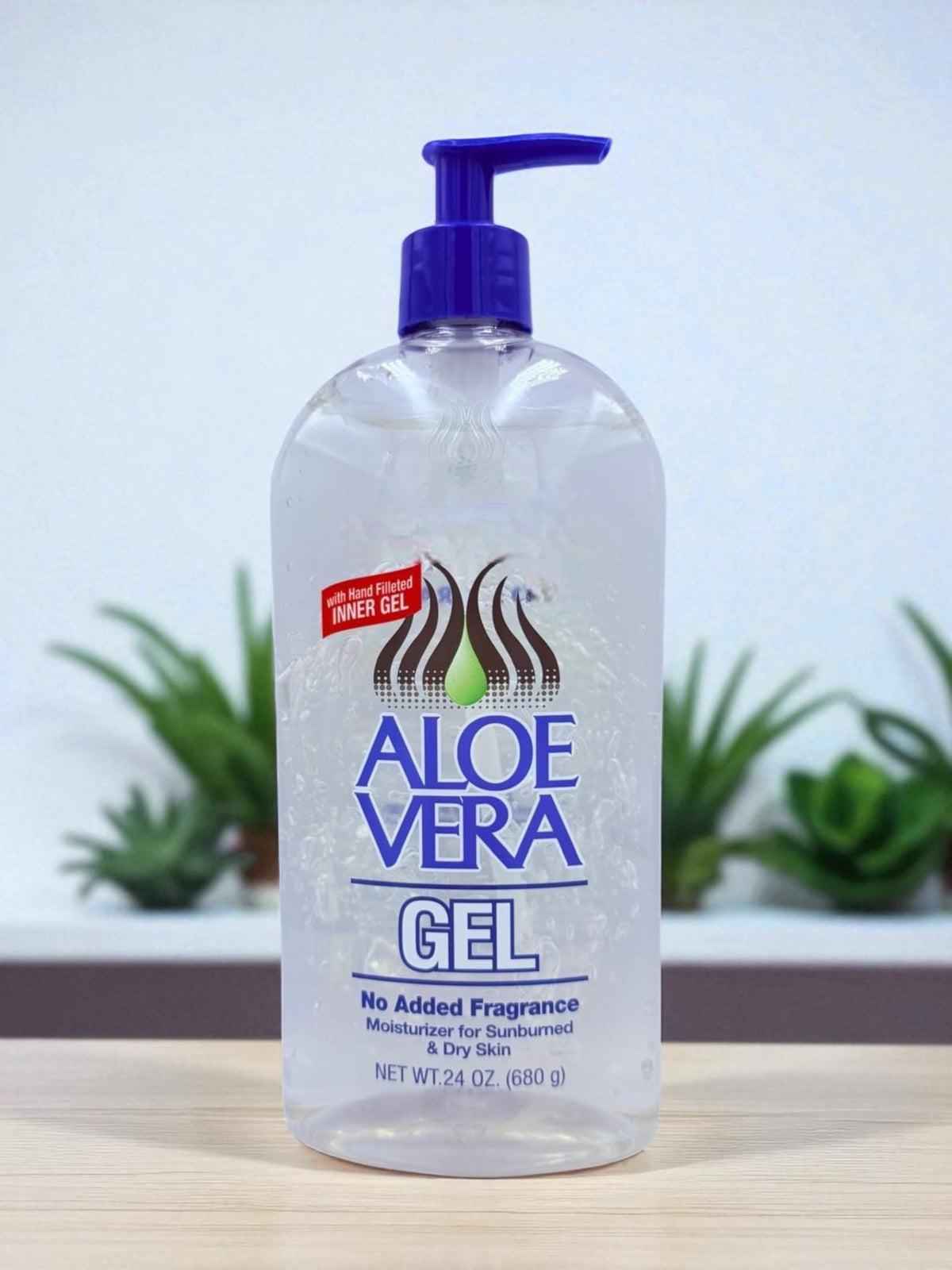 Generic aloe in bathroom setting for daily skin and hair hydration routine
