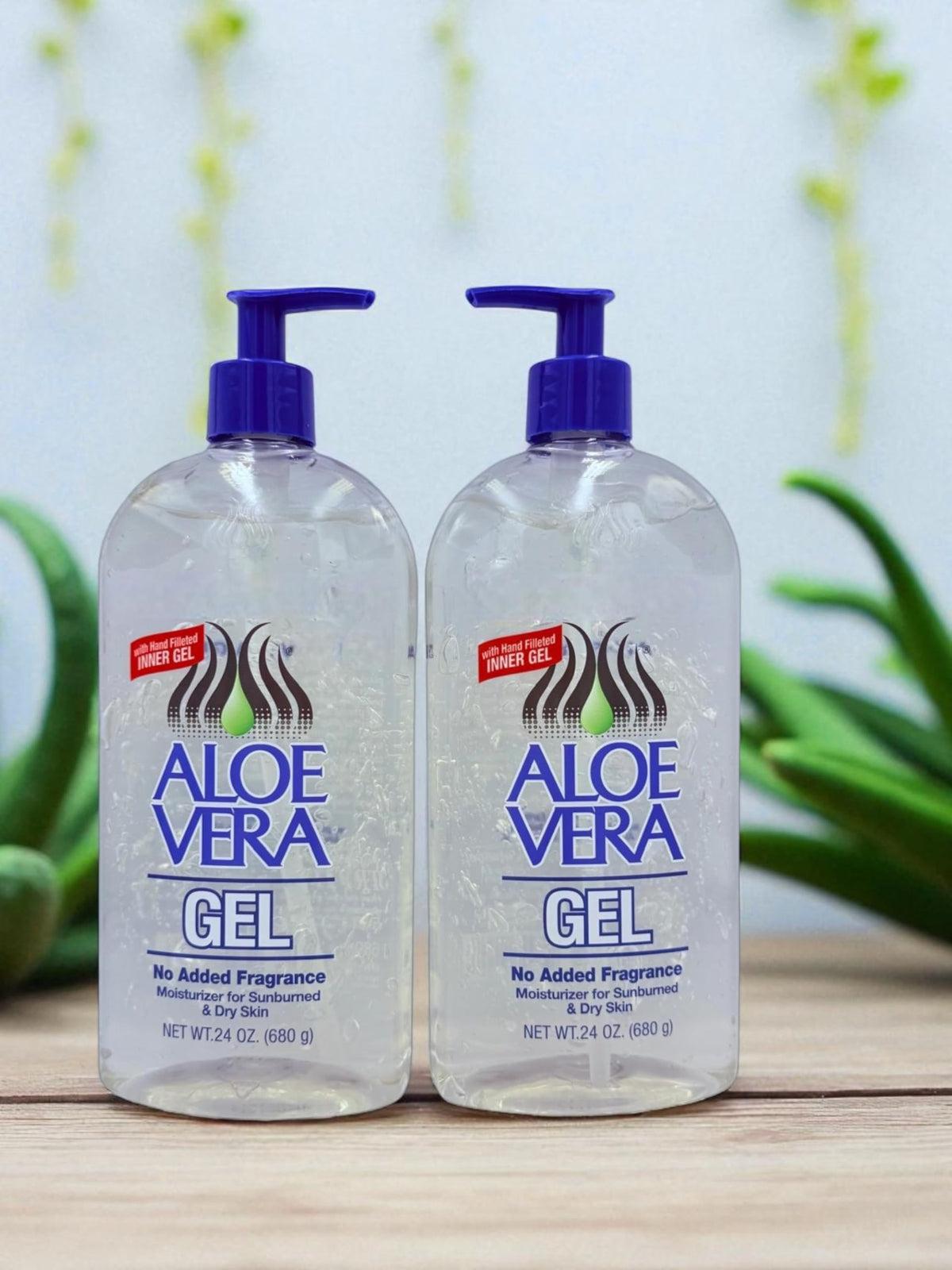 Generic aloe applied to hand illustrating smooth hydration and quick calming