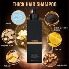 Generic application in shower with hand massaging scalp to boost circulation