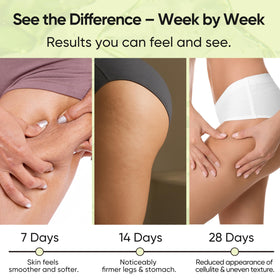 Generic application on thigh demonstrating targeted massage and smoothing