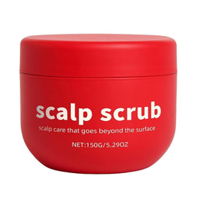Generic avocado oil scalp scrub front jar showing product packaging and benefits