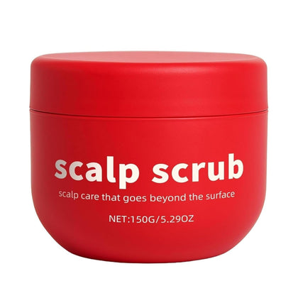 Generic avocado oil scalp scrub front jar showing product packaging and benefits